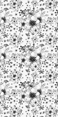 Binnenshuis verduisterend rolgordijn met getekende bloemenprint