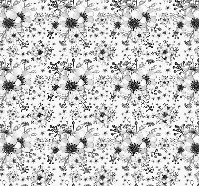 Binnenshuis verduisterend rolgordijn met getekende bloemenprint
