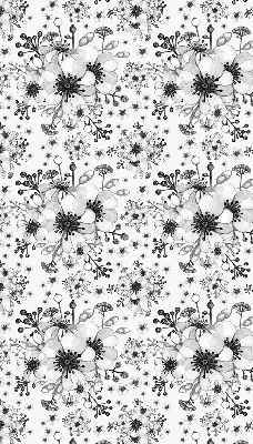 Binnenshuis verduisterend rolgordijn met getekende bloemenprint