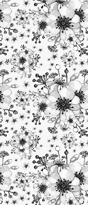 Binnenshuis verduisterend rolgordijn met getekende bloemenprint