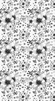 Binnenshuis verduisterend rolgordijn met getekende bloemenprint