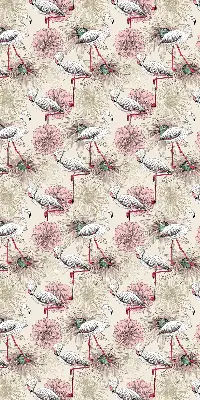 Verduisterend rolgordijn voor raam witte flamingo's