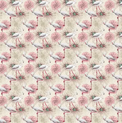 Verduisterend rolgordijn voor raam witte flamingo's