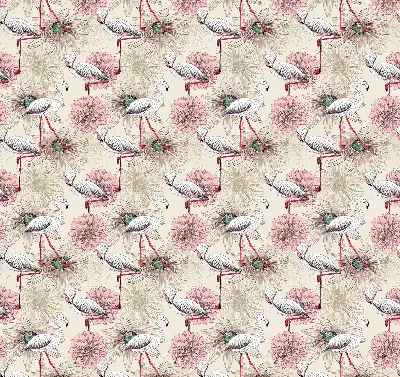 Verduisterend rolgordijn voor raam witte flamingo's