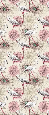 Verduisterend rolgordijn voor raam witte flamingo's