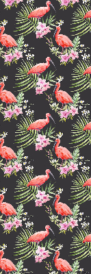 Verduisterend stoffen rolgordijn met flamingo's op planten