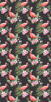 Verduisterend stoffen rolgordijn met flamingo's op planten