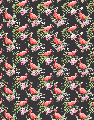 Verduisterend stoffen rolgordijn met flamingo's op planten