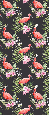 Verduisterend stoffen rolgordijn met flamingo's op planten