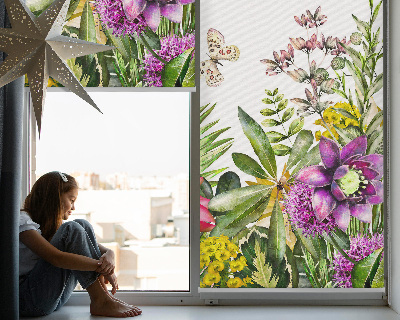 Verduisterend rolgordijn voor balkondeur bloemen