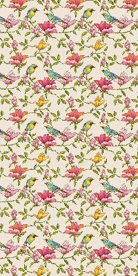 Binnenshuis verduisterend rolgordijn met vogels op bloemen