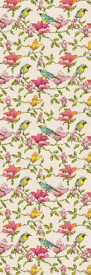 Binnenshuis verduisterend rolgordijn met vogels op bloemen