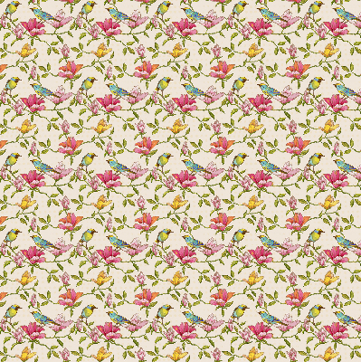 Binnenshuis verduisterend rolgordijn met vogels op bloemen