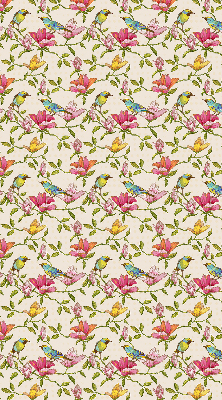 Binnenshuis verduisterend rolgordijn met vogels op bloemen