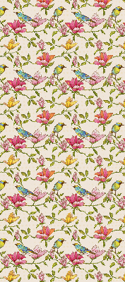 Binnenshuis verduisterend rolgordijn met vogels op bloemen