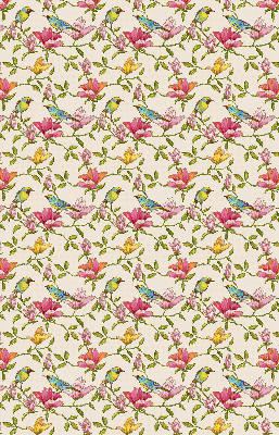 Binnenshuis verduisterend rolgordijn met vogels op bloemen