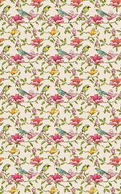 Binnenshuis verduisterend rolgordijn met vogels op bloemen