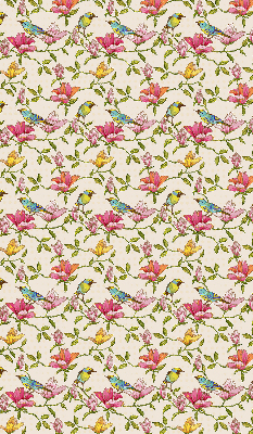 Binnenshuis verduisterend rolgordijn met vogels op bloemen