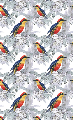 Verduisterend stoffen rolgordijn met een kleurrijk vogelmotief