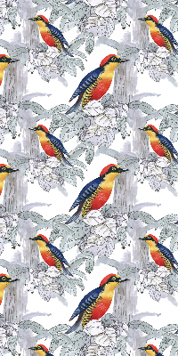 Verduisterend stoffen rolgordijn met een kleurrijk vogelmotief