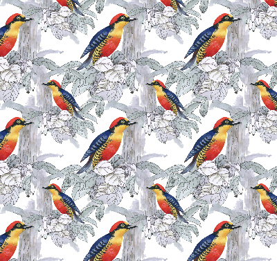 Verduisterend stoffen rolgordijn met een kleurrijk vogelmotief