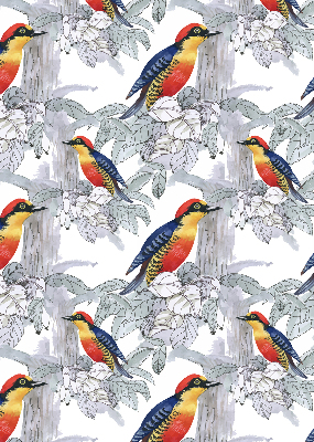 Verduisterend stoffen rolgordijn met een kleurrijk vogelmotief