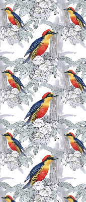 Verduisterend stoffen rolgordijn met een kleurrijk vogelmotief