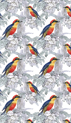 Verduisterend stoffen rolgordijn met een kleurrijk vogelmotief