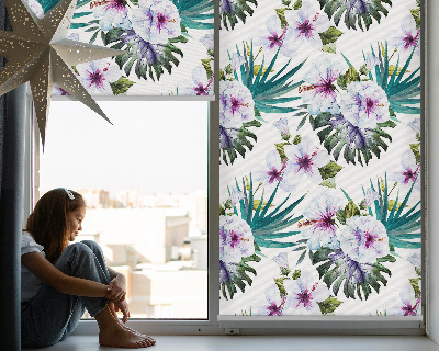 Verduisterend rolgordijn voor raam bloemen