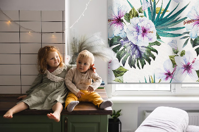Verduisterend rolgordijn voor raam bloemen