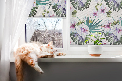 Verduisterend rolgordijn voor raam bloemen