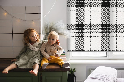 Verduisterend binnengordijn in grijze tartan