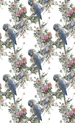 Verduisterend stoffen rolgordijn met papegaaien op bloemen