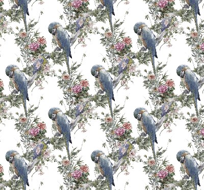 Verduisterend stoffen rolgordijn met papegaaien op bloemen