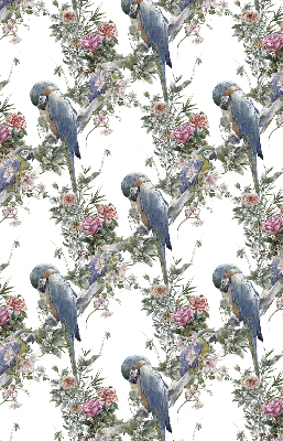 Verduisterend stoffen rolgordijn met papegaaien op bloemen