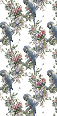 Verduisterend stoffen rolgordijn met papegaaien op bloemen