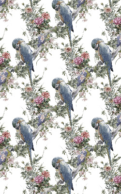 Verduisterend stoffen rolgordijn met papegaaien op bloemen