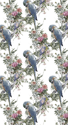 Verduisterend stoffen rolgordijn met papegaaien op bloemen