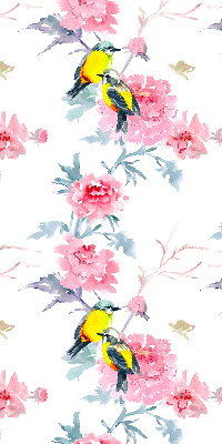 Verduisterend binnengordijn met vogels op bloemen