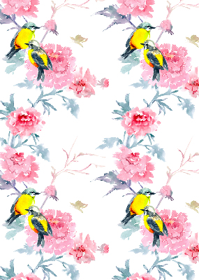 Verduisterend binnengordijn met vogels op bloemen