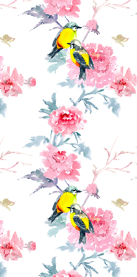 Verduisterend binnengordijn met vogels op bloemen