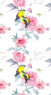 Verduisterend binnengordijn met vogels op bloemen