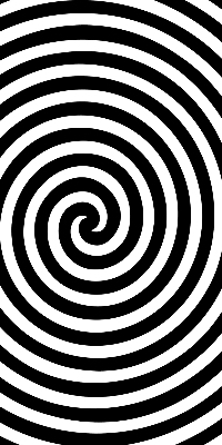 Verduisterend rolgordijn voor balkondeur in de uitvoering Hypnotiserende cirkel