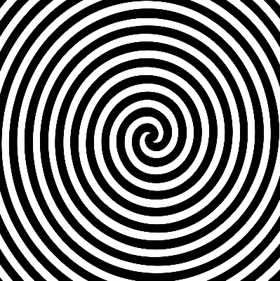 Verduisterend rolgordijn voor balkondeur in de uitvoering Hypnotiserende cirkel