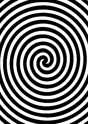 Verduisterend rolgordijn voor balkondeur in de uitvoering Hypnotiserende cirkel