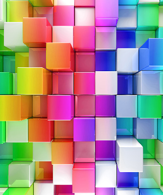 Verduisterend binnengordijn met kleurrijke 3D-kubussen