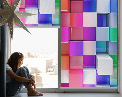 Verduisterend binnengordijn met kleurrijke 3D-kubussen