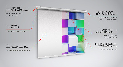 Verduisterend binnengordijn met kleurrijke 3D-kubussen