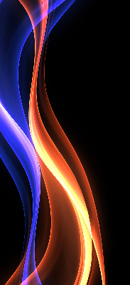 Verduisterend binnengordijn in oranje en blauwe animatie