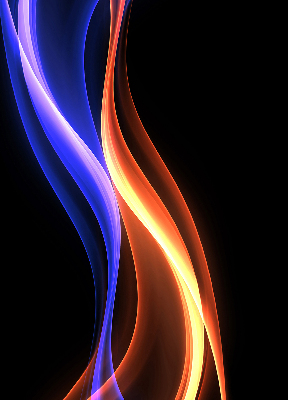 Verduisterend binnengordijn in oranje en blauwe animatie